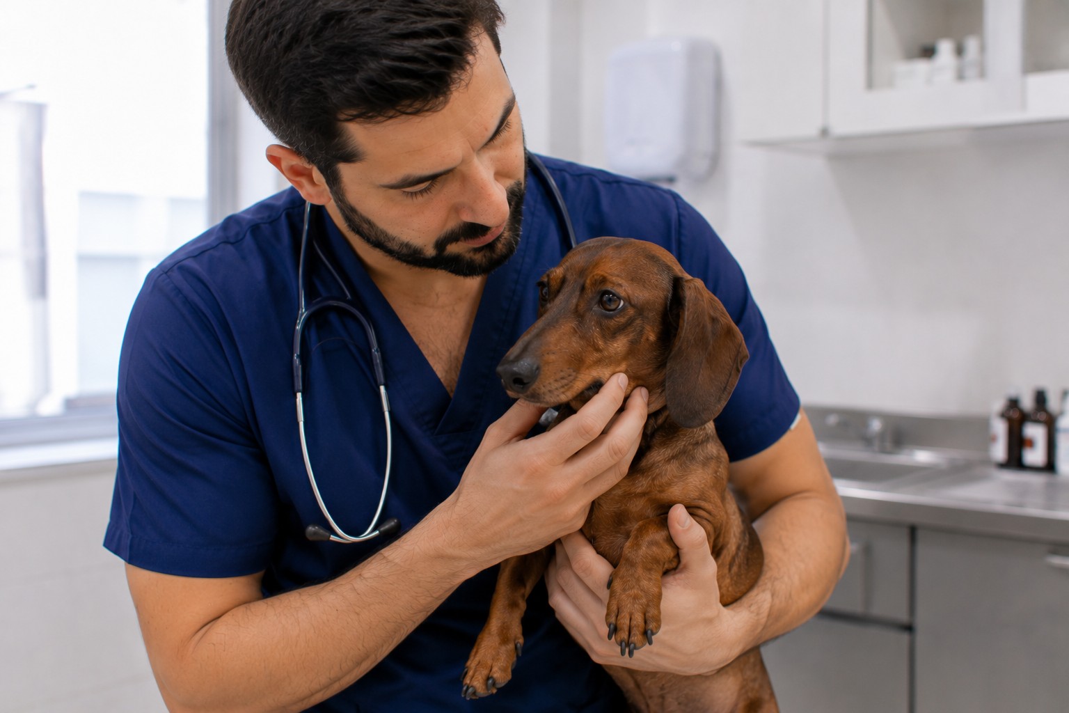 Mi perro no come: revisión clínica a un salchicha para encontrar la causa de la falta de apetito
